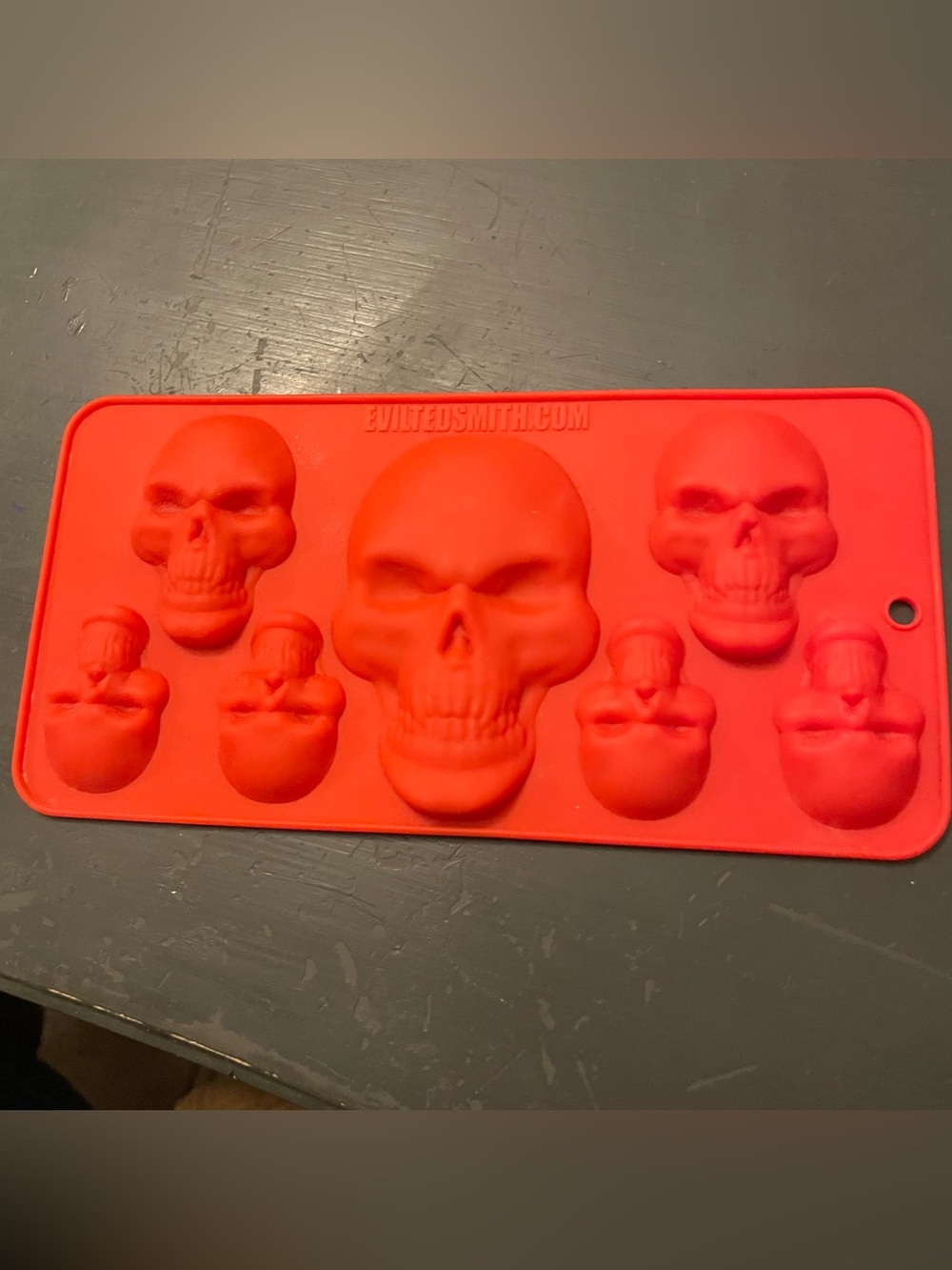 Red Silicone Skull Mold Tray bikers Halloween skulls